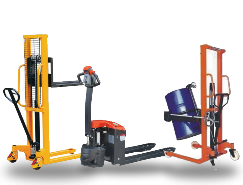 Hydraulic stacker, electric pallet truck and drum lifter